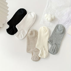 5 Pairs Ribbed Ankle Socks Breathable & Elastic Women's Stockings