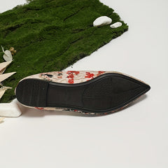 Floral Print Ballet Flats Pointed Toe Soft Sole Shoes