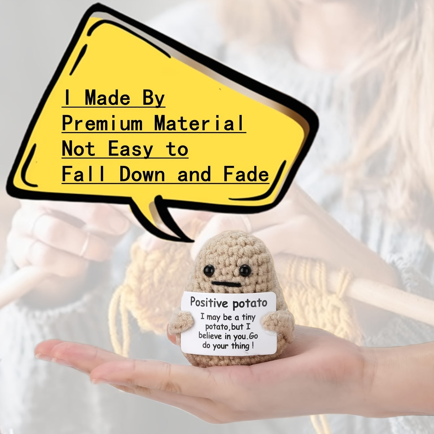 1pc Hand-woven Doll Positive Energy Potato Decoration Card