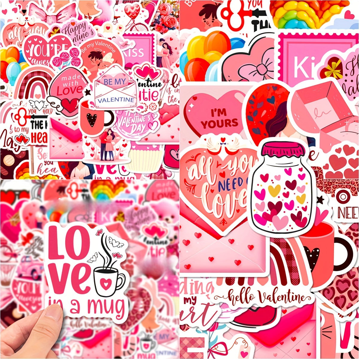 50pcs Love Series Phone Case Graffiti Stickers Waterproof DIY Stickers