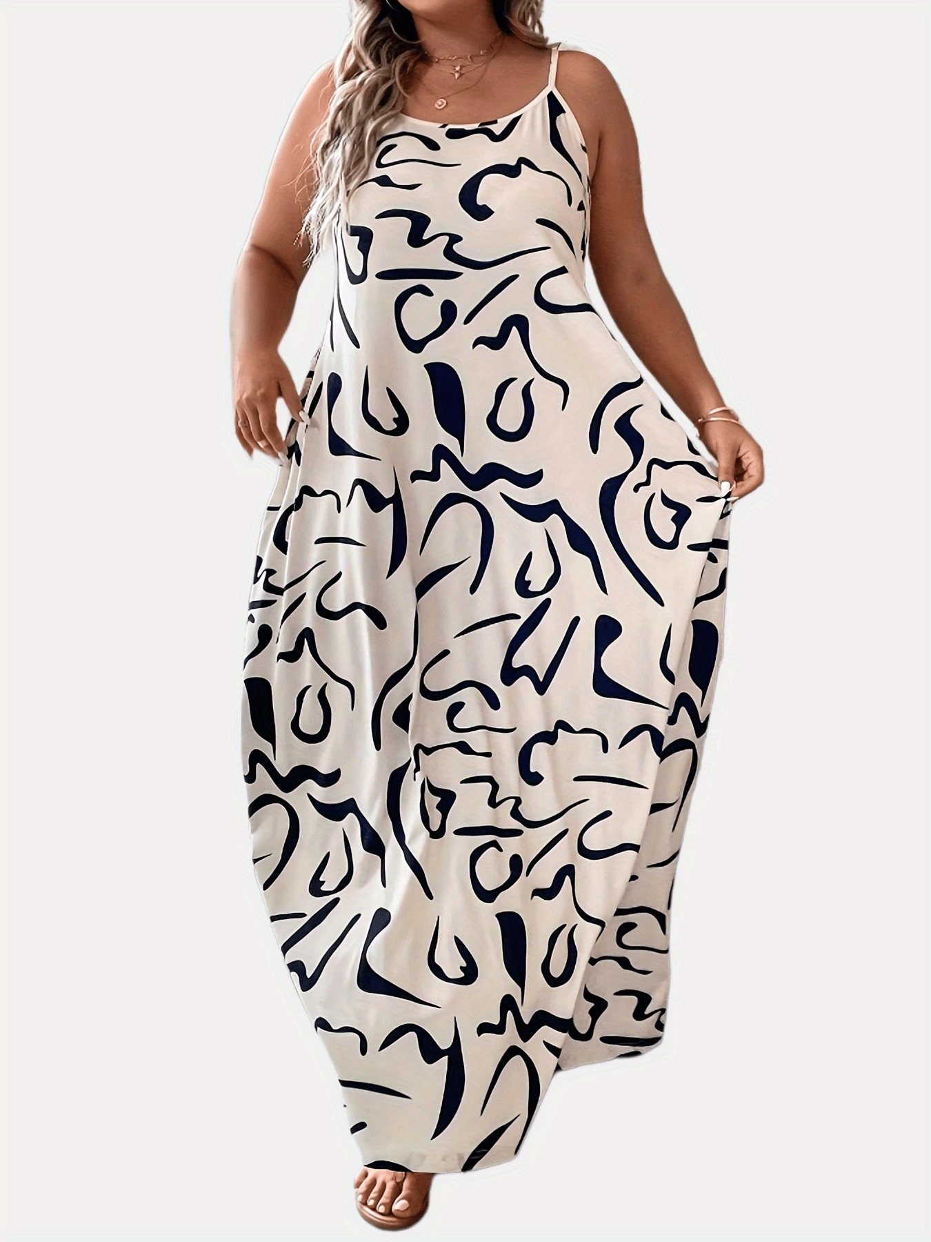 Graffiti Print Maxi Cami Dress