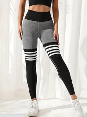 Striped Running Sports Leggings Yoga Fitness Tight Pants