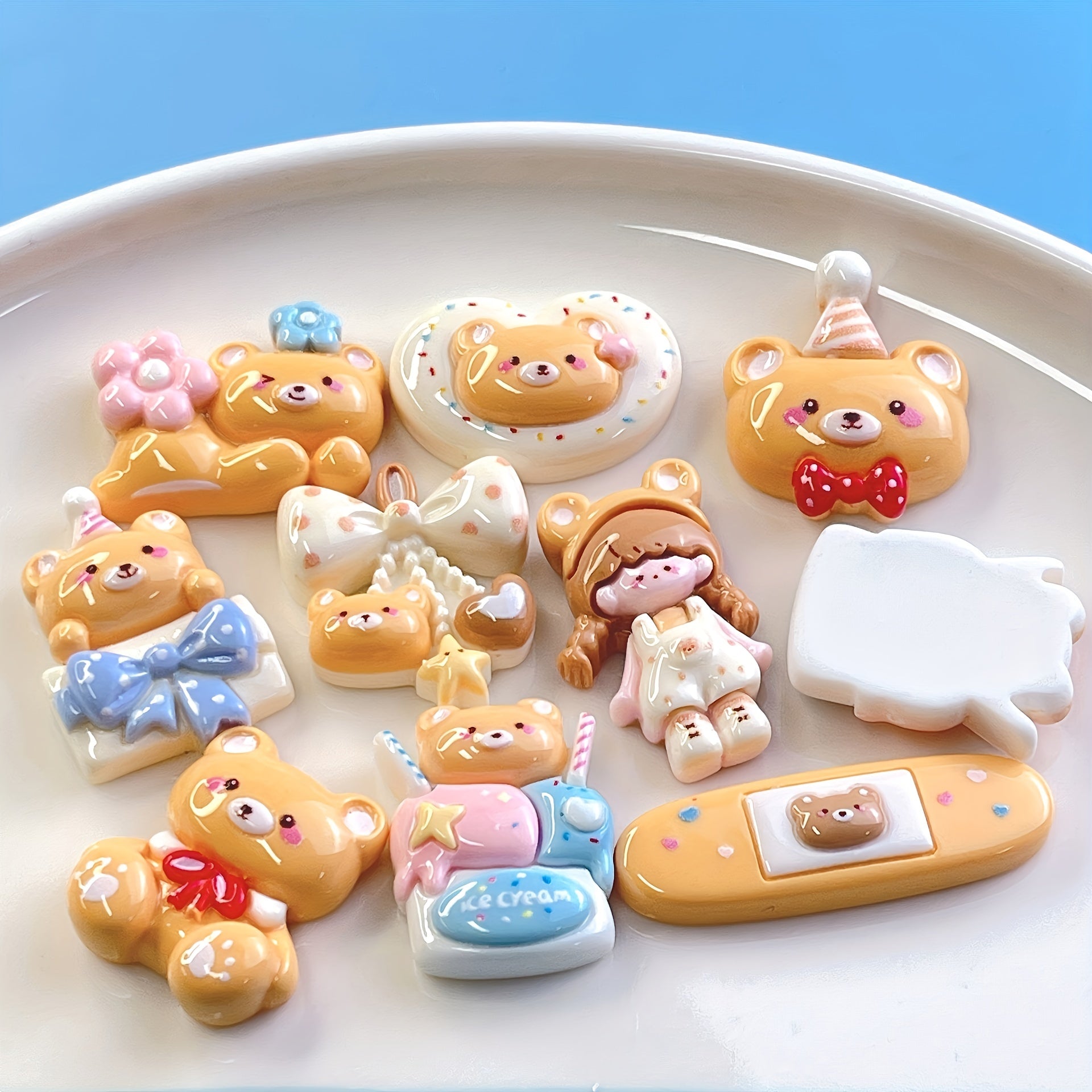 10pcs Mixed DIY Girl Bear Ice Cream Jewelry Hair Accessories