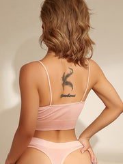 Seamless Sports Bra Casual Comfy Spaghetti Strap Cami Bra