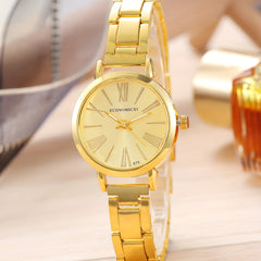 6pcs Roman Golden Steel Band Quartz Watch Set