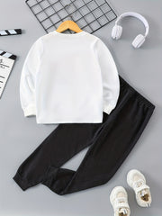 Toddler Boy's 2pcs Sweatshirt & Sweatpants Set for Spring Fall