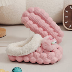 Boys Warm Clogs with Cartoon Charms - Non Slip Fleece Slippers