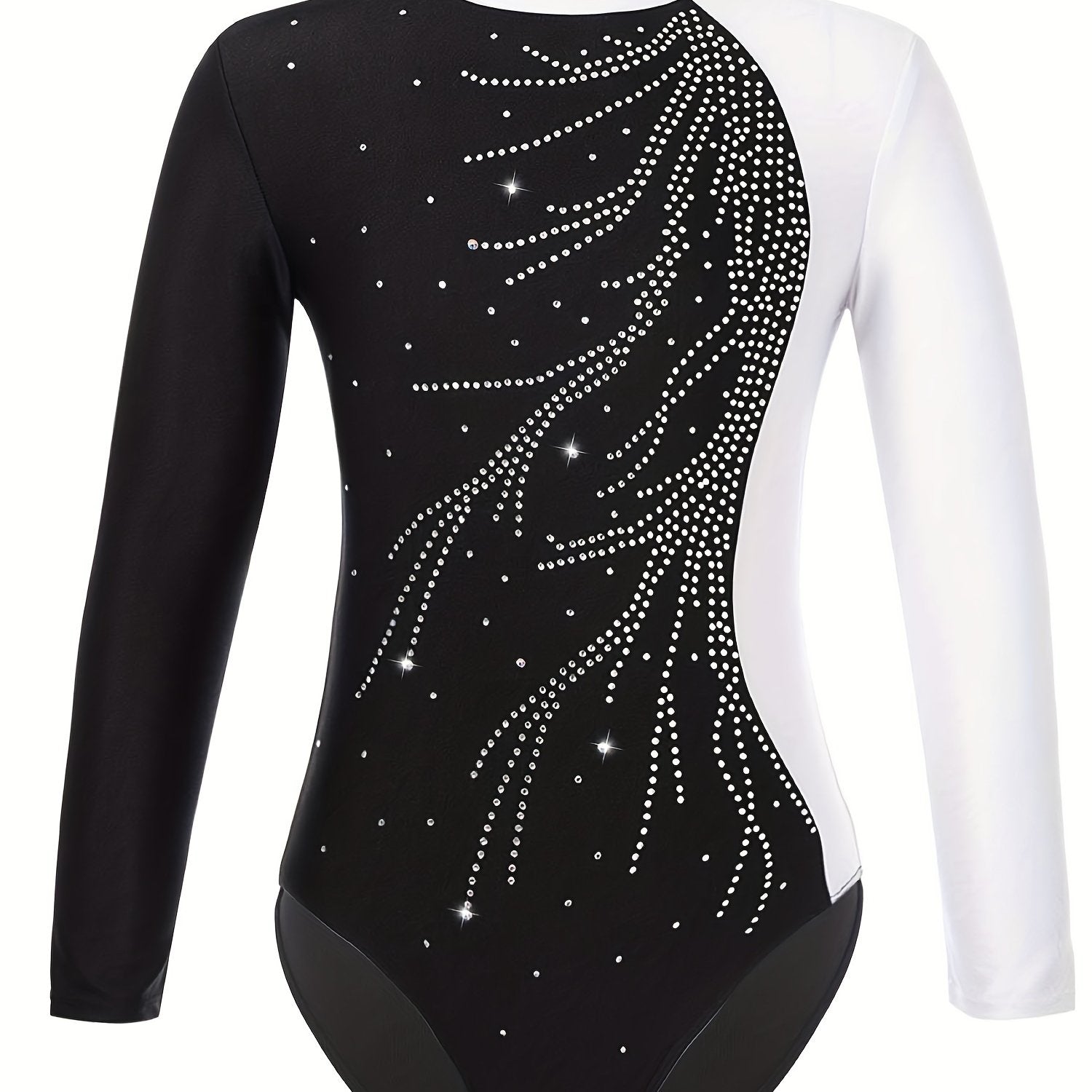 Girls' Long Sleeve High Neck Gymnastic Jumpsuit