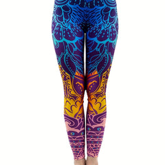 Graphic Print Skinny Leggings Casual Stretchy Leggings Women's Clothing