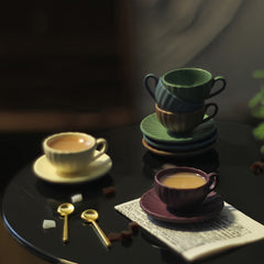 3pcs Dollhouse Mini Furniture DIY Coffee Cup Saucer Spoon