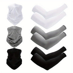 3pcs UV Neck Gaiter Balaclava Dust Protection & Ice Silk Cooling Arm Sleeves