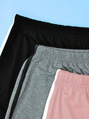 3 Pack Plus Size Sporty Pajama Bottoms Set Women's Plus