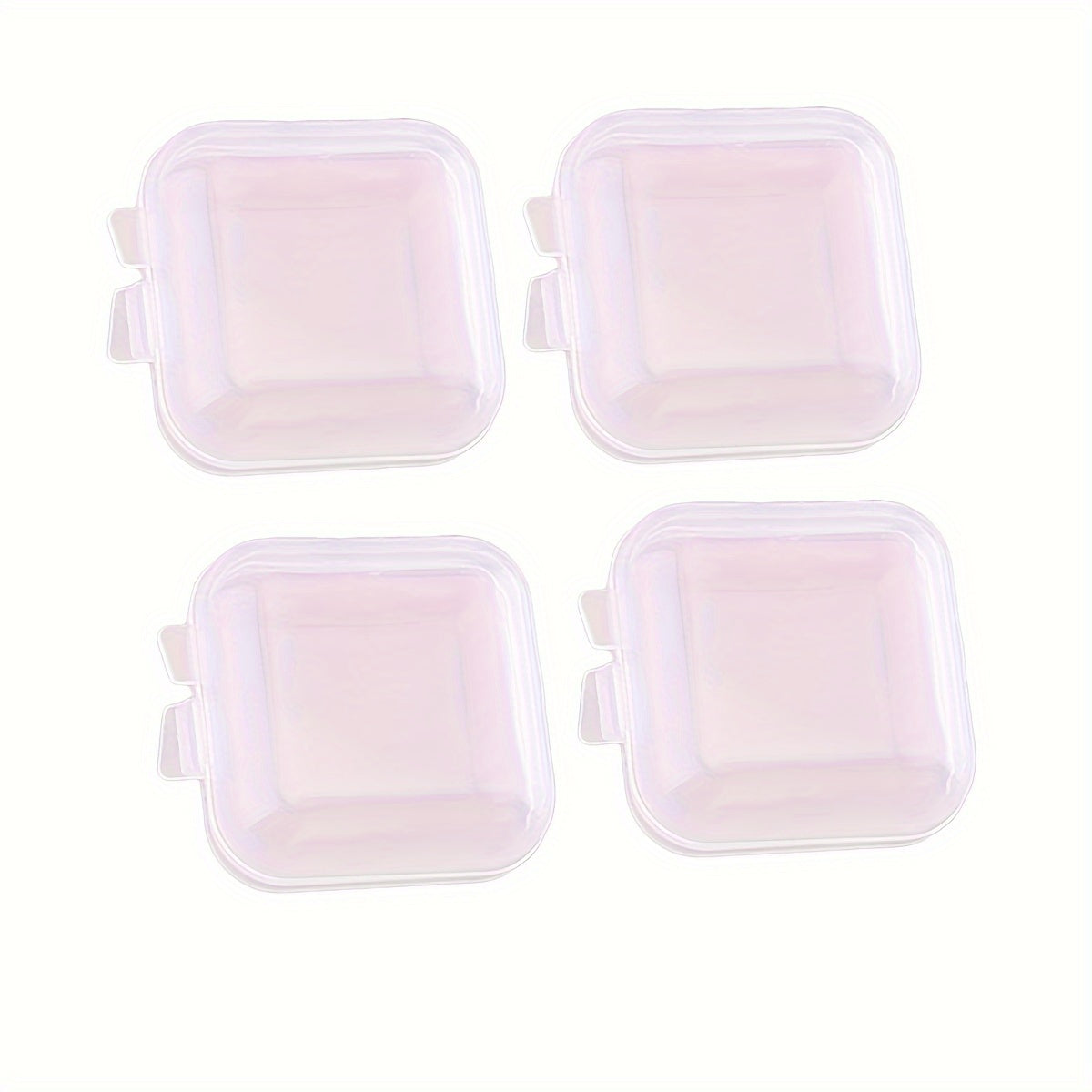 4pcs Mini Square Fishing Bait Box Transparent Fishing Tackle Storage