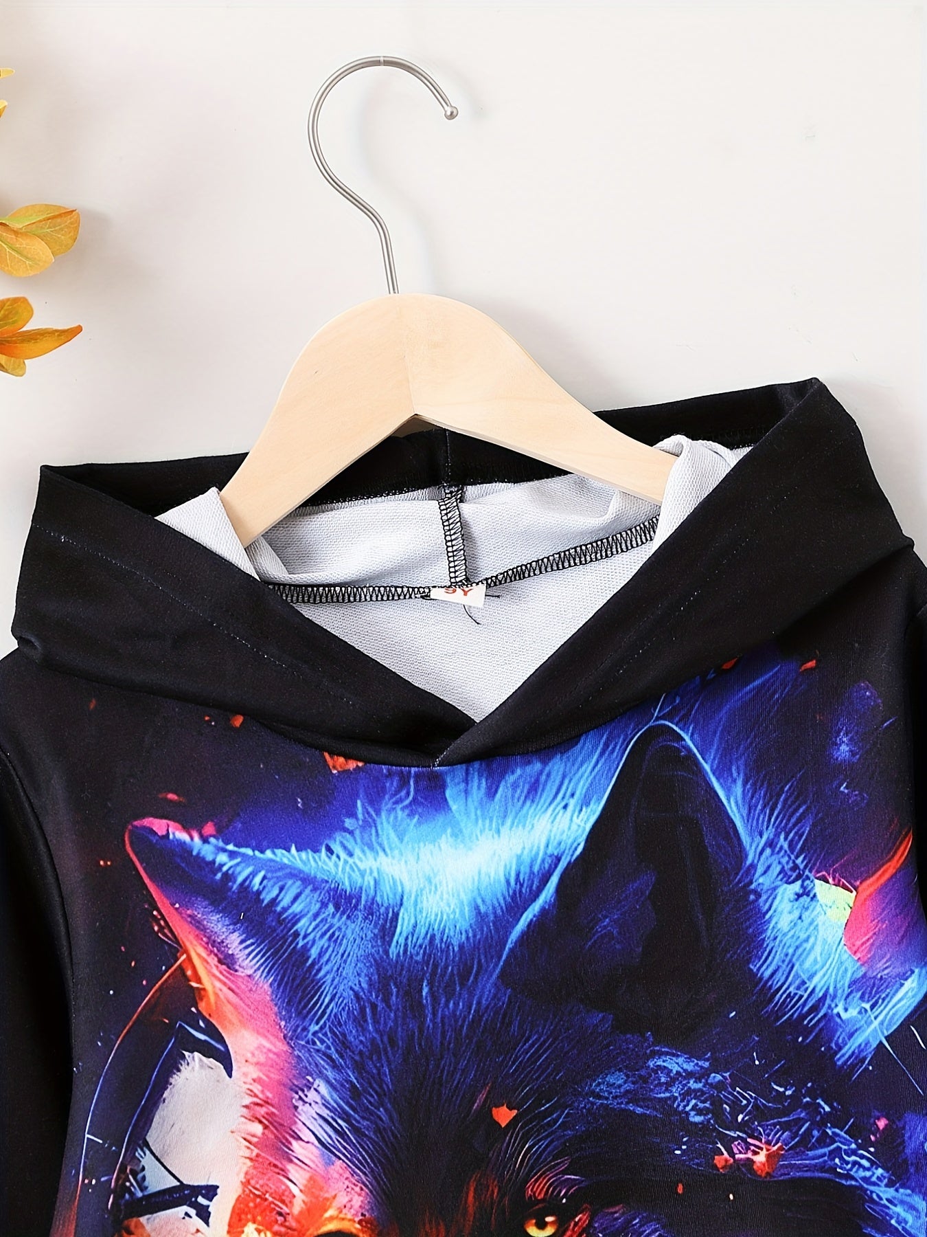 Wolf 3D Print Boys Pullover Hoodie For Spring Fall