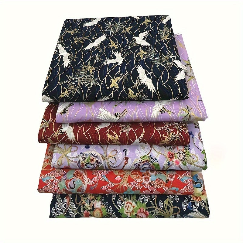 6pcs Japanese Style Cotton Craft Fabric Bundle for DIY Patchwork Sew