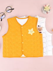 2pcs Cartoon Embroidery V Neck Vest