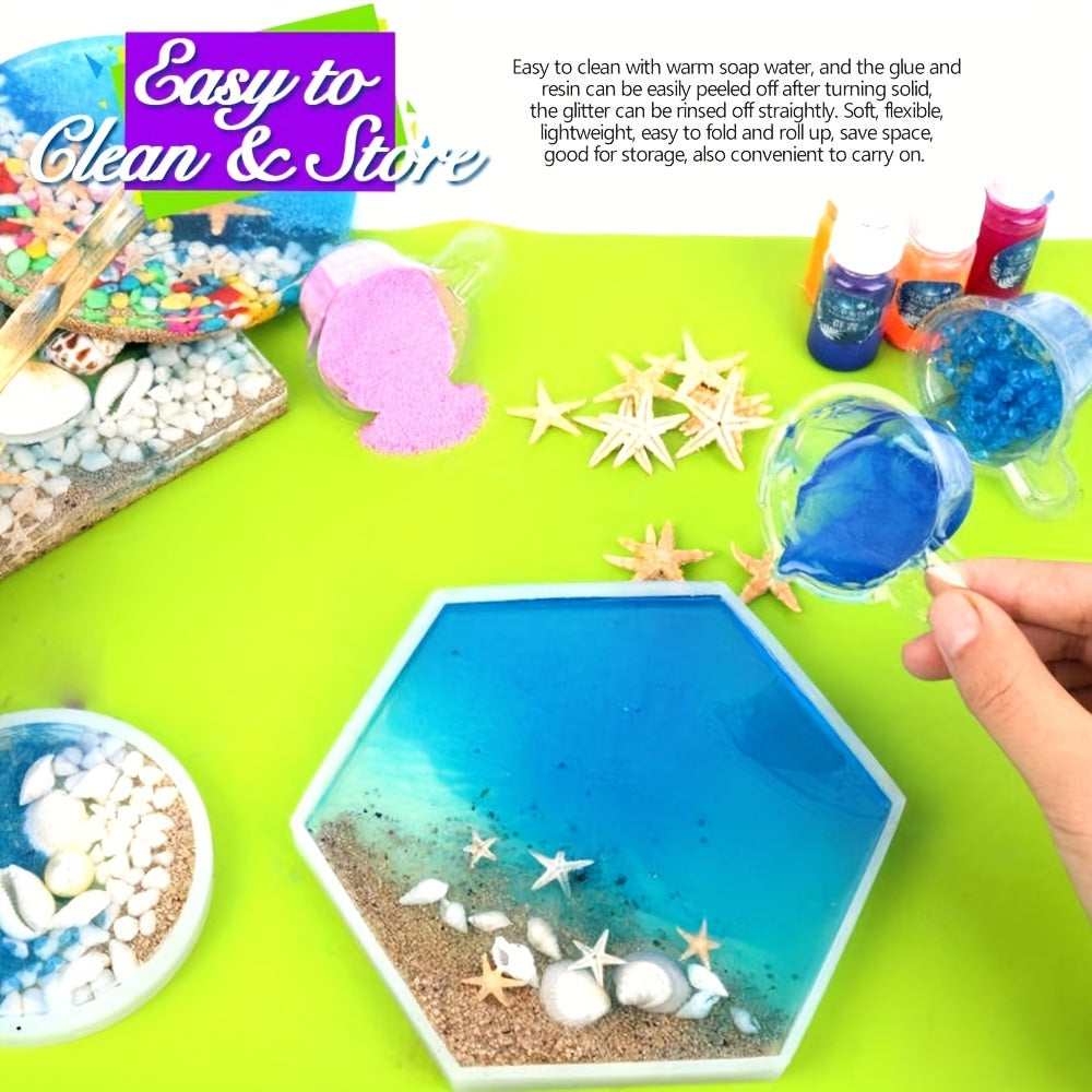 39 X 29 Resin Casting Mold Silicone Craft Mat Non Stick Non Slip Silicone Sheet