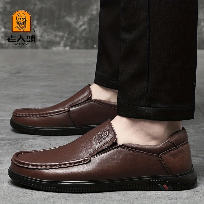 LAORENTOU Men's Leather Slip On Shoes for Driving Jogging