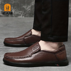 LAORENTOU Men's Leather Slip On Shoes for Driving Jogging
