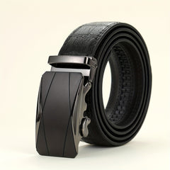 Men's PU Leather Belt Black 40mm Wide
