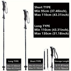 Aluminum Alloy Telescopic Climbing Stick Folding Handle 3 Layers Paint