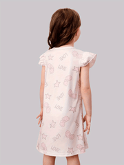 Girls Nightdress Sleeping Cloud Print Puff Sleeve Dress