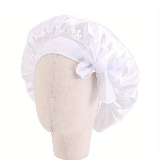 Satin Silk Bow Hair Bonnet for Toddler Boys Girls