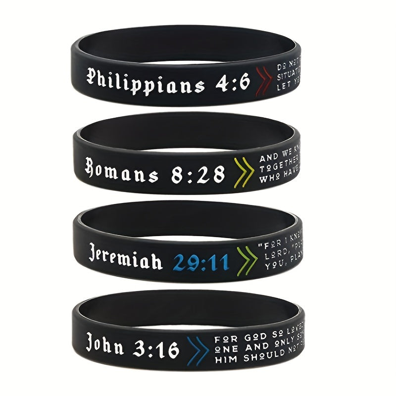 Religious Bible Verse Silicone Bracelet Power Of Faith Wristband