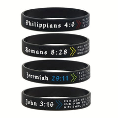 Religious Bible Verse Silicone Bracelet Power Of Faith Wristband