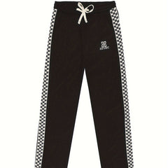 Men's Checkered Pattern Joggers Slim Fit Active Bottom