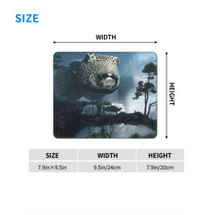 Fat Fish Pattern 20x24cm Mouse Pad for Games Home Office, Rubber Sewn Edge
