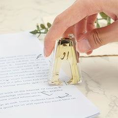 Golden Office Supplies Set - Stapler Pen Holder Pen Ruler
