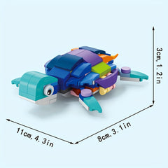 Mini Cartoon Ocean Animals Building Blocks Toys - 10 Marine Animals Models