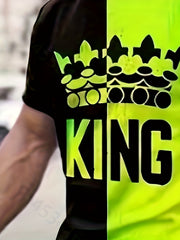 Men's Block King Graphic T Shirt & Stretch Shorts Set