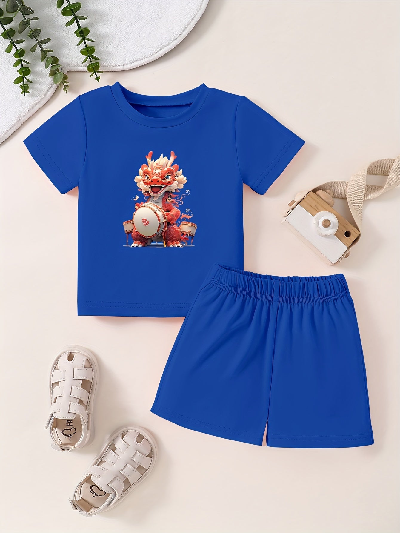 Toddler Kid 2pcs Bottoming Set Short Sleeve T shirt & Matching Shorts