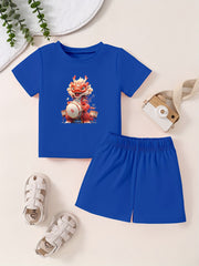 Toddler Kid 2pcs Bottoming Set Short Sleeve T shirt & Matching Shorts