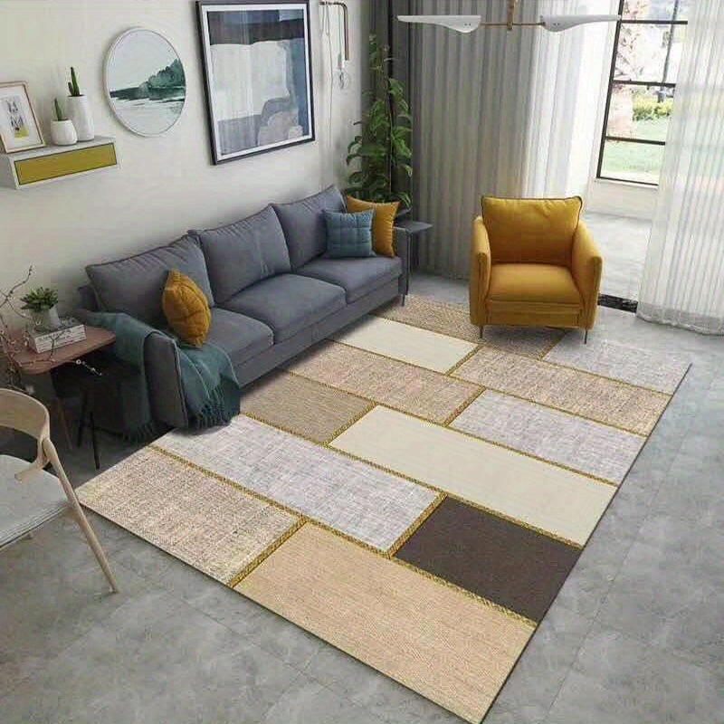 Soft Abstract Area Rug - Non-Slip Bedroom Carpet