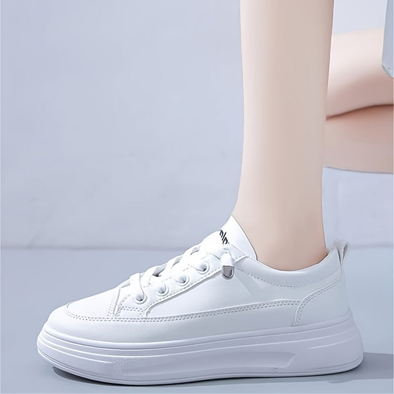 Women's Lace Up Platform Sneakers Anti-slip Low Top Casual Sports Shoes