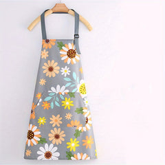 Waterproof Floral Print Apron for Gardening & Cooking