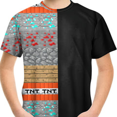 Boy's Block Graphic T shirt Casual Slightly Stretch Tee Kid's Clothing