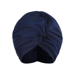 Navy Ruched Swimming Cap for Women