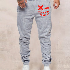 Evil Smile Men's Drawstring Sweatpants, Casual Jogger Pants