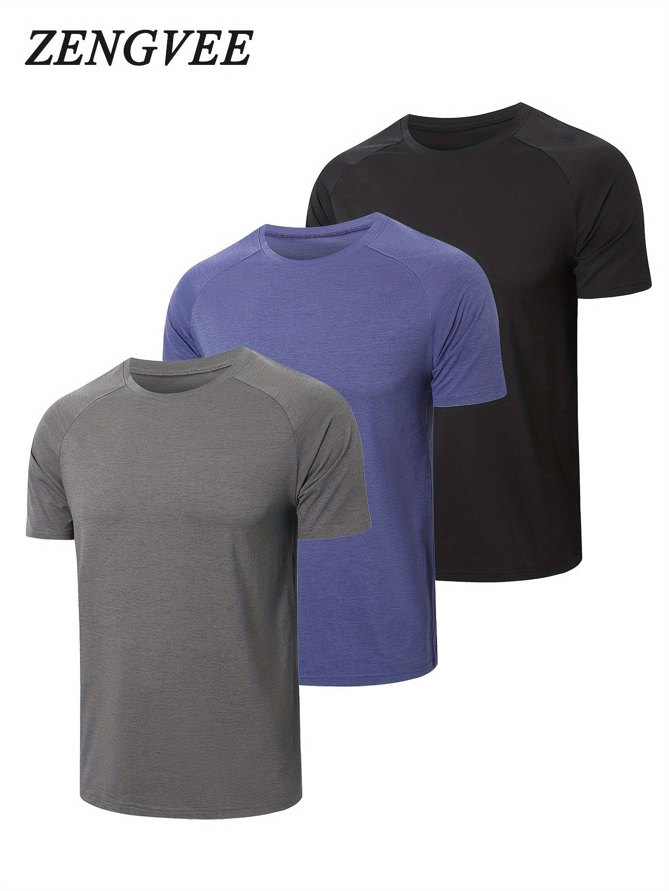 3 Pack Men's Solid Short Sleeve T-shirts