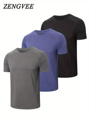 3 Pack Men's Solid Short Sleeve T-shirts