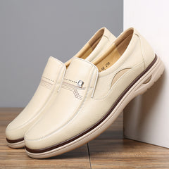 LAORENTOU Men's Leather Slip On Oxfords