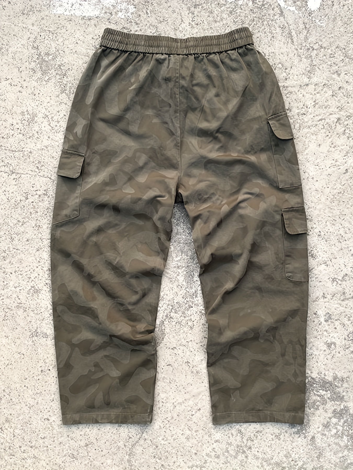Men Camo Cotton Cargo Pants Retro Loose Trousers