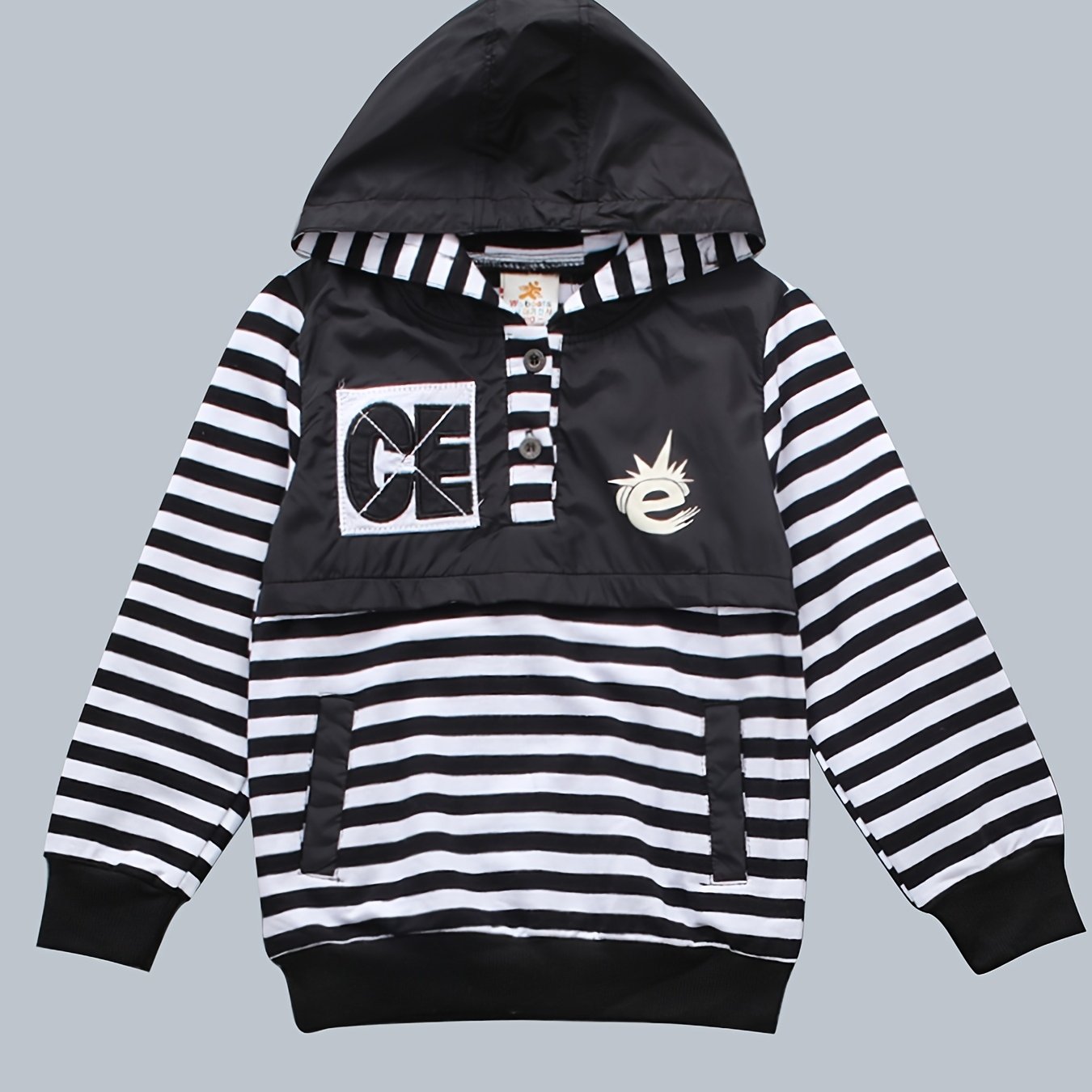 Boys Hooded Sweatshirt Stripes Print Autumn Spring