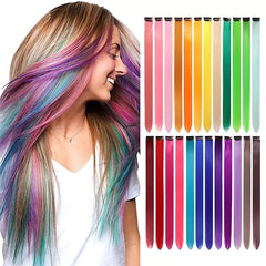8 Cm Long Straight Hair Extensions Synthetic Hair Pieces for Women Girls Party