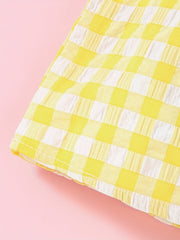 Baby Girls Plaid Ruffle Trim Dress for Summer