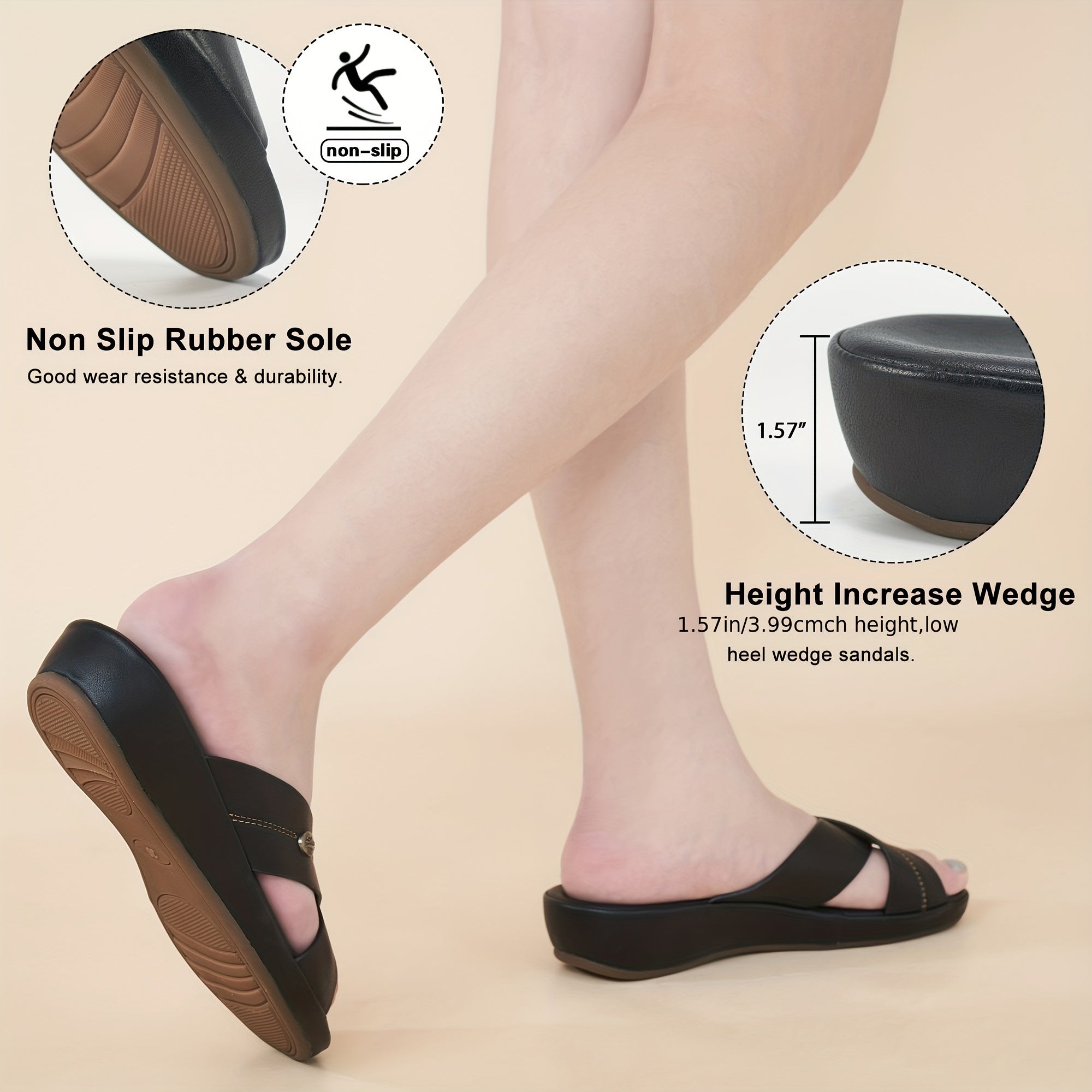 Women's Massage Sports Sandals Soft Sole Faux Leather Shoes